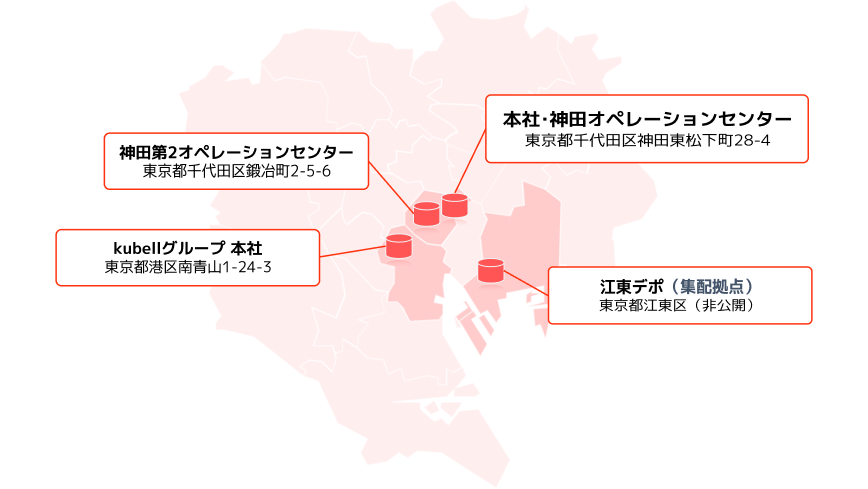 atena 株式会社の事業拠点マップ